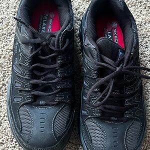 Skechers Men's Black and Gray Steel Toe work shoes